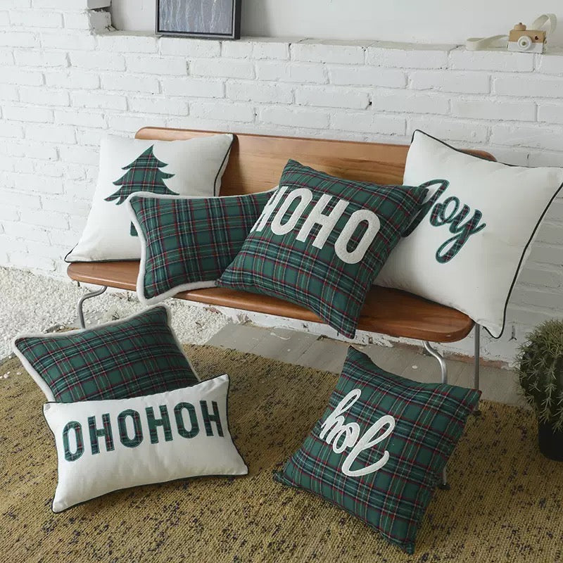 Christmas Tree Embroidered Cushion Cover