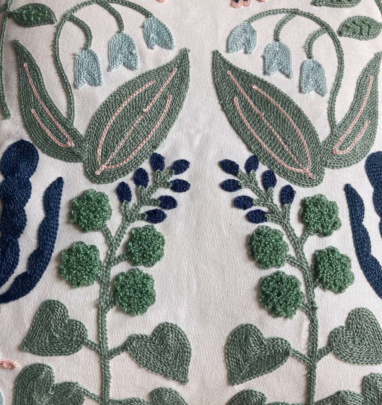 Colorful Floral Embroidered Cushion Cover – Cotton Canvas